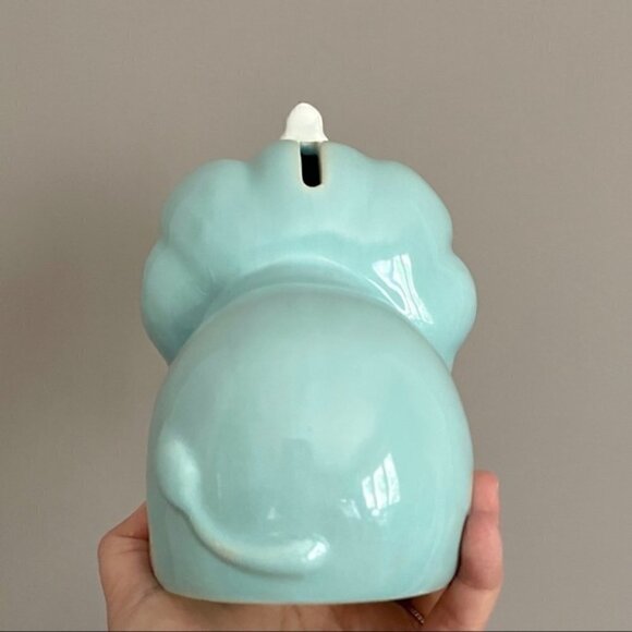 Pottery Barn Kids PBK Baby Blue Ceramic Lion Coin Bank - Picture 5 of 9